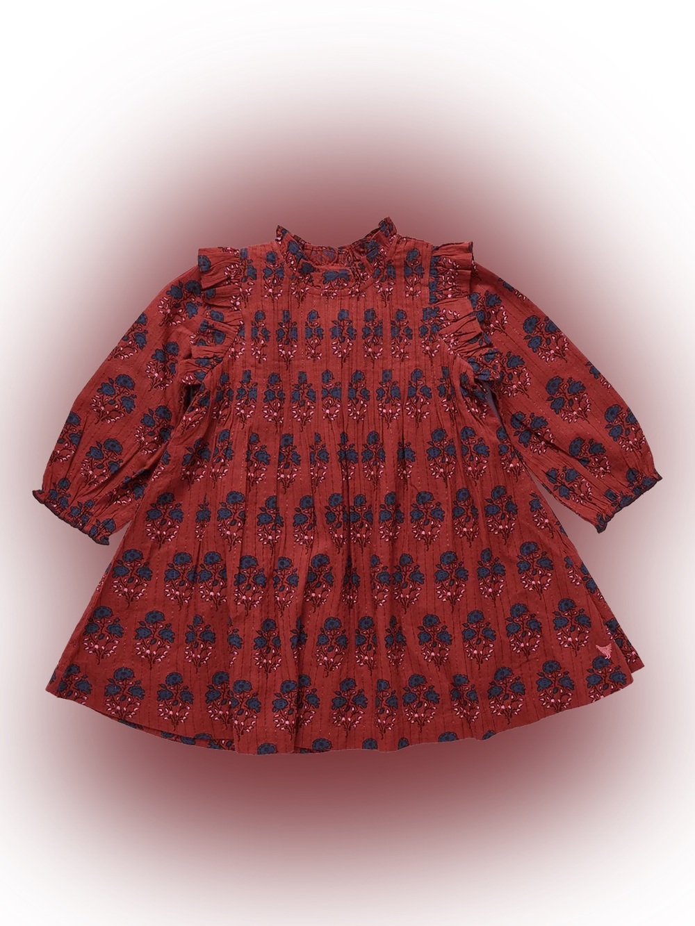 Pink Chicken Girls Jaipur Dress II Red autumn strawflower
